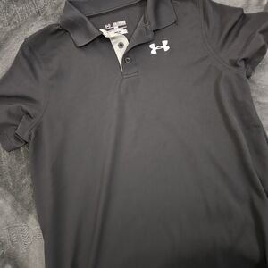 Under Armour Black Polo with White Logo Accent
